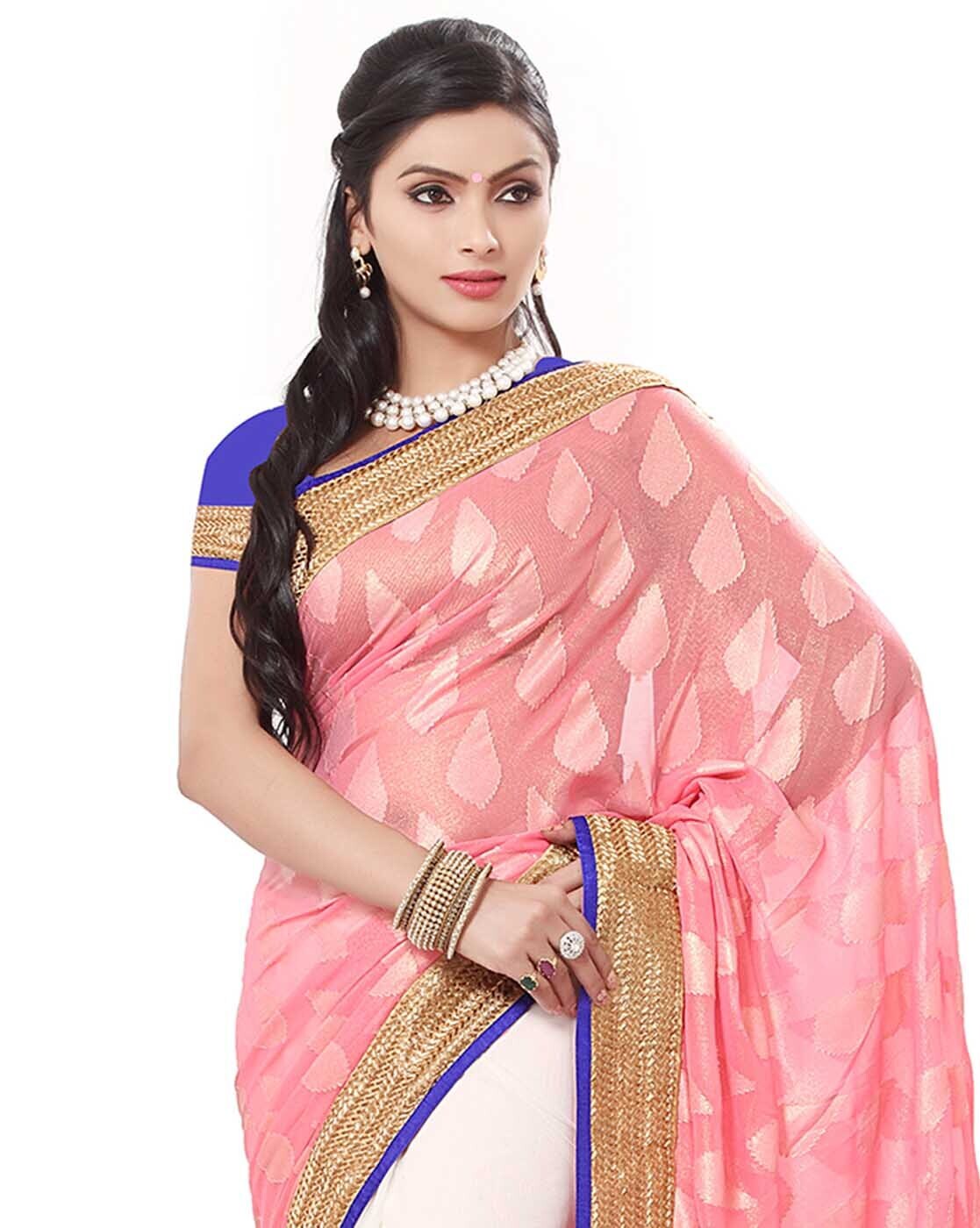 Buy Pink Sarees for Women by Ishin Online