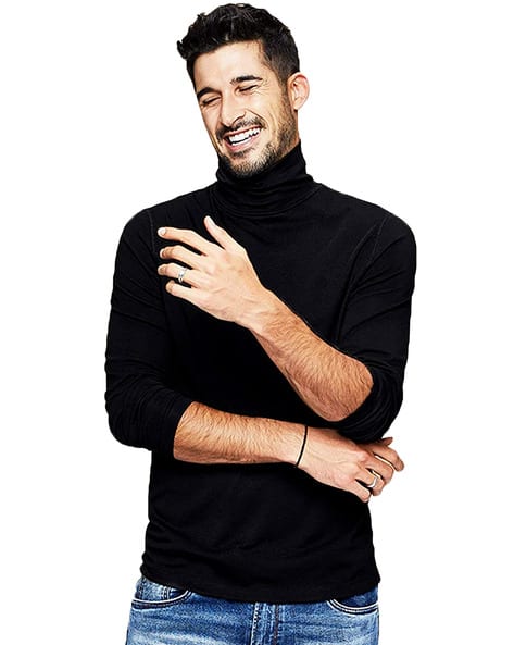 Turtle-Neck T-shirt with Full Sleeves