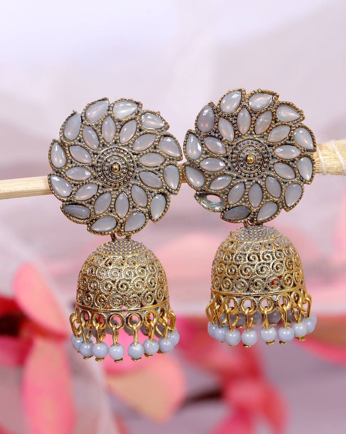 Buy Gold-Toned & Red Earrings for Women by Fashion Frill Online | Ajio.com