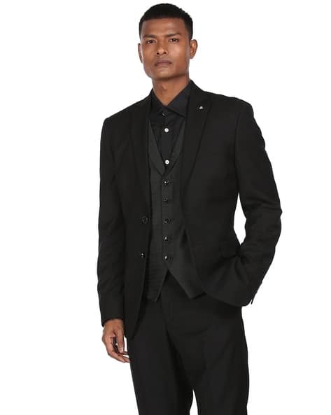 Office Solid Lapel Collar Two Pieces Set