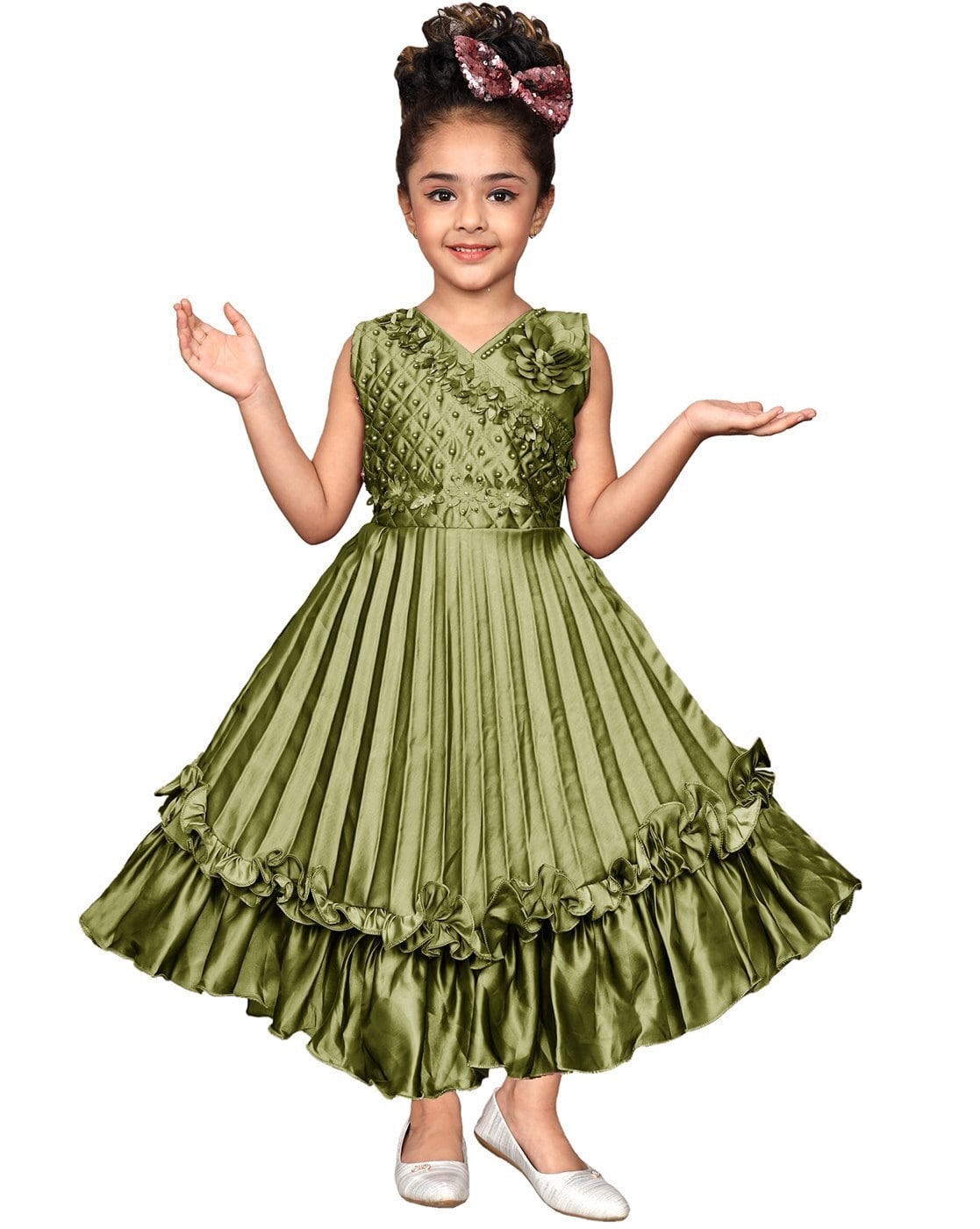 Buy Green Dresses & Frocks for Girls by SKY HEIGHTS Online | Ajio.com