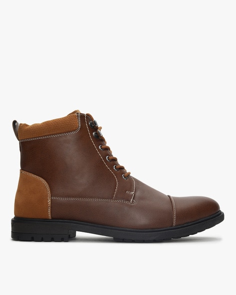 Carlton London Lace-Up Ankle-Length Boots