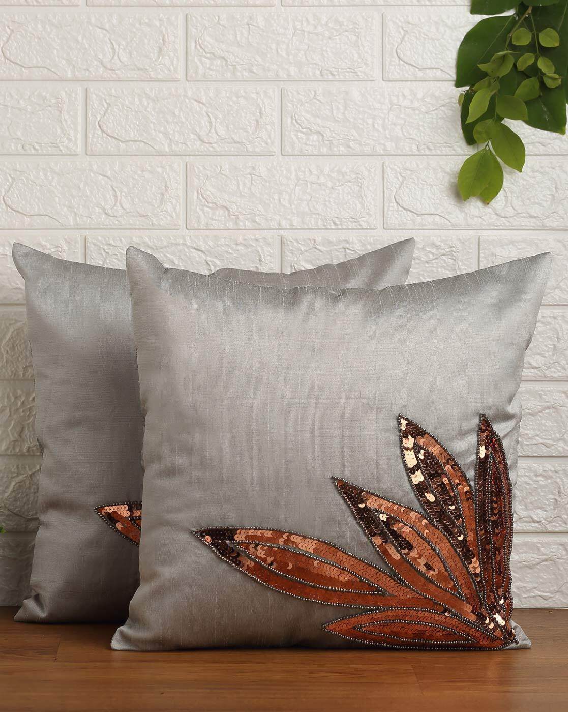 Grey and hotsell copper cushions