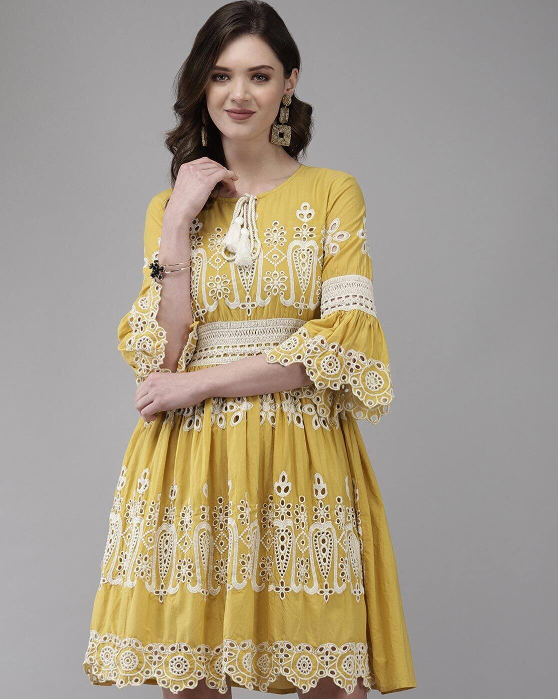 Buy Yellow Dresses for Women by Ishin Online | Ajio.com
