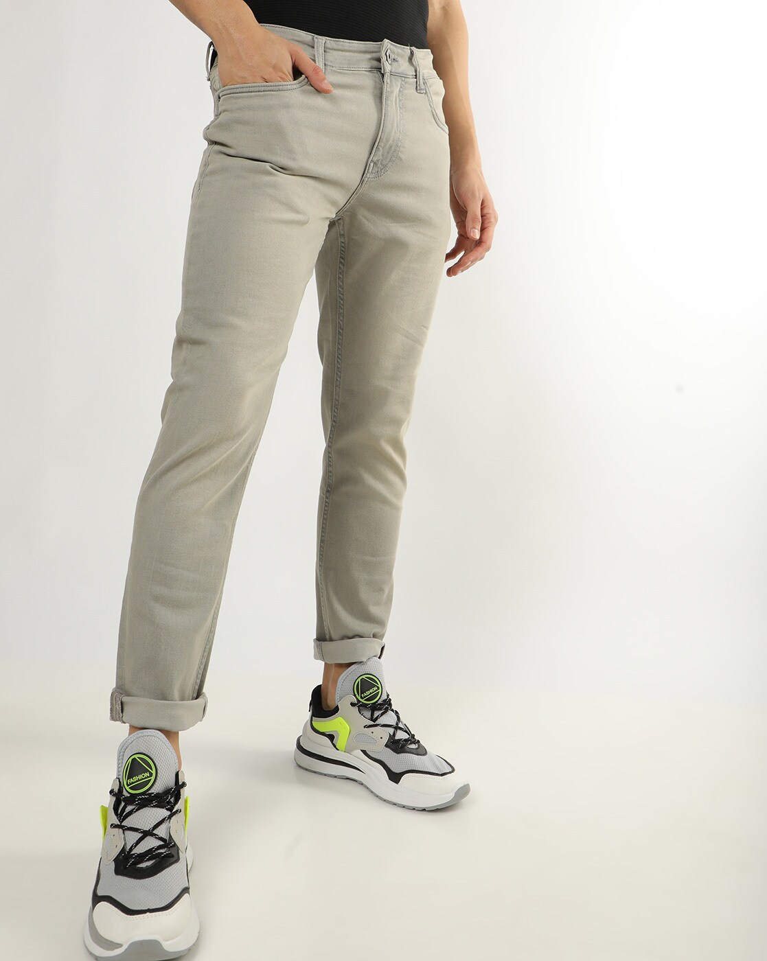 Buy Grey Jeans for Men by ALTHEORY Online