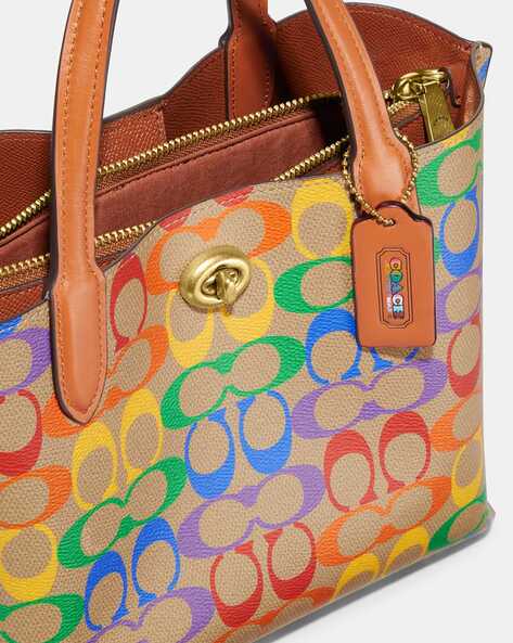 Coach rainbow tote discount bag