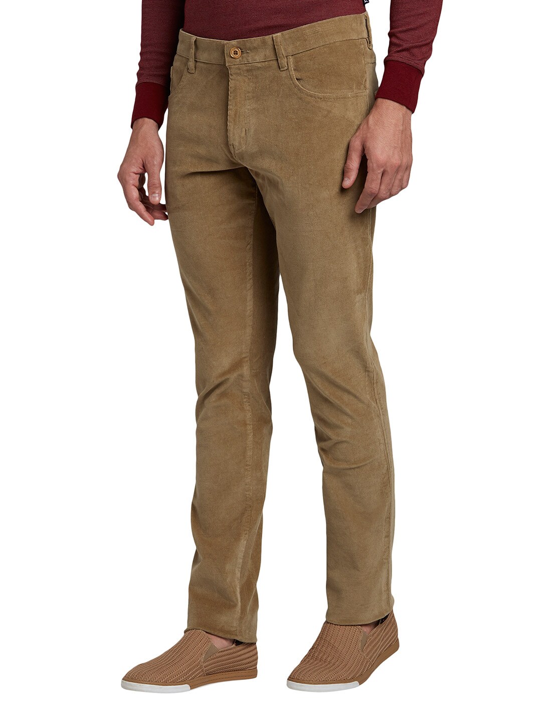 Buy Parx Tapered Fit Solid Grey Trouser online