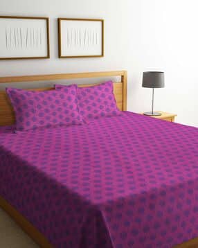 Floral Print King Size Bedcover with Pillow Covers-image-28