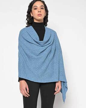 american eye Knitted Open-Front Poncho Shrug-picture-52