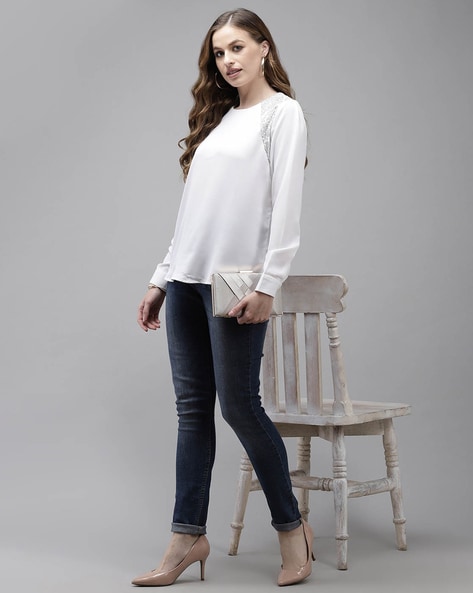 Buy White Tops for Women by Ishin Online