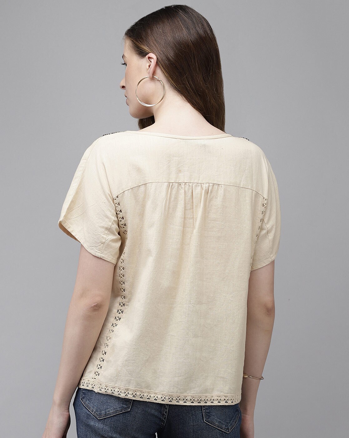 Buy Off-white Tops for Women by Ishin Online