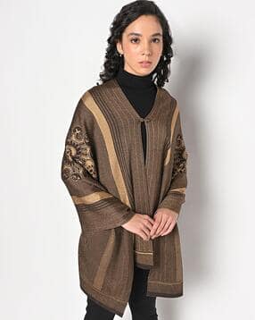american eye Intarsia Poncho Shrug-picture-41