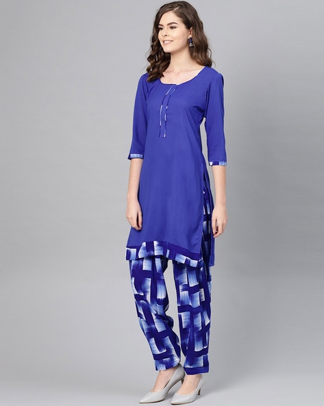 Graphic 3-piece Dress Material Price in India