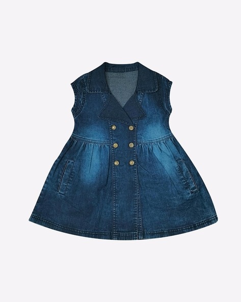 Baby girl denim dress - Dark denim | Jacadi Paris