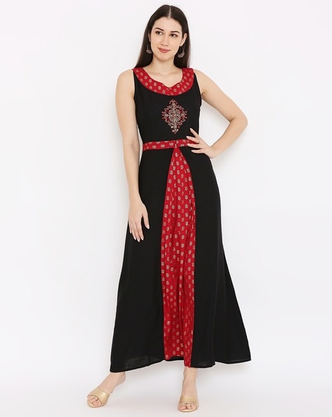 Buy Haute Couture New Designer Red  Black Net Gown Style Indo Western at  Amazonin