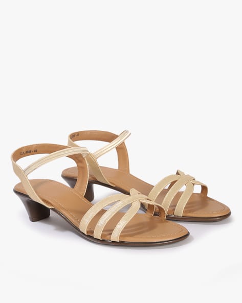 Strappy Slingback Kitten Heeled Sandals