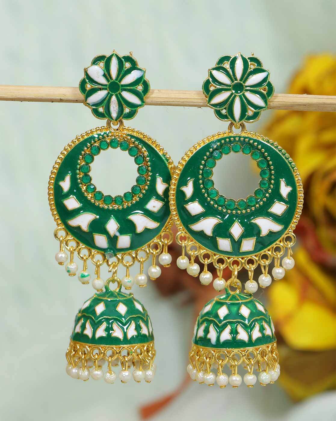 Reveal more than 116 green colour earrings super hot