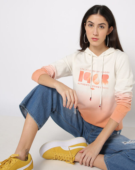 Buy Pink & White Sweatshirt & Hoodies for Women by LEE COOPER