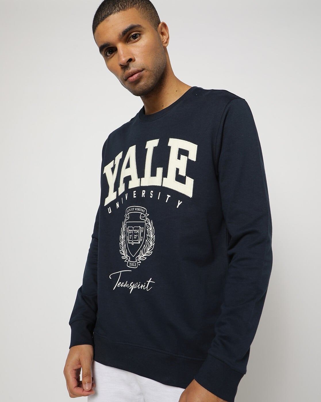 Buy Navy Blue Sweatshirt u0026 Hoodies for Men by Teamspirit Online | Ajio.com