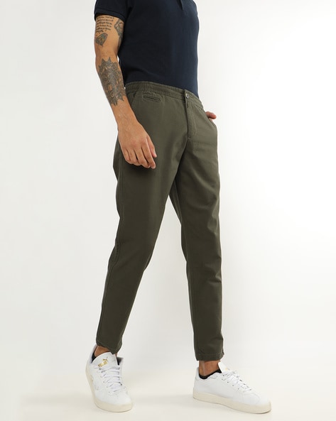 Buy Hiltl Men Navy Solid Slim-Fit Trousers Online - 773345 | The Collective