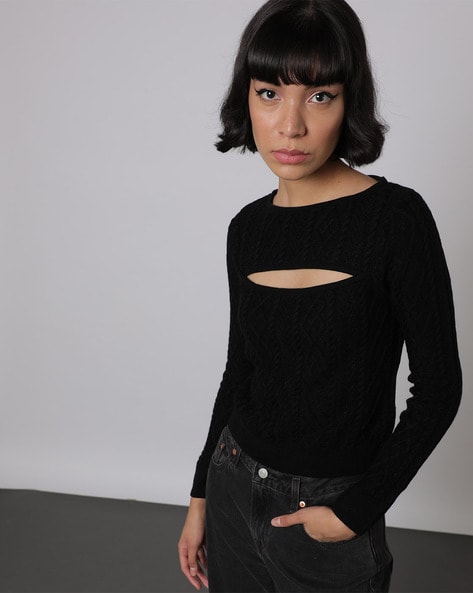 Black knitted hotsell jumper womens