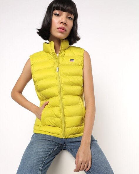 sleeveless puffer jacket ladies