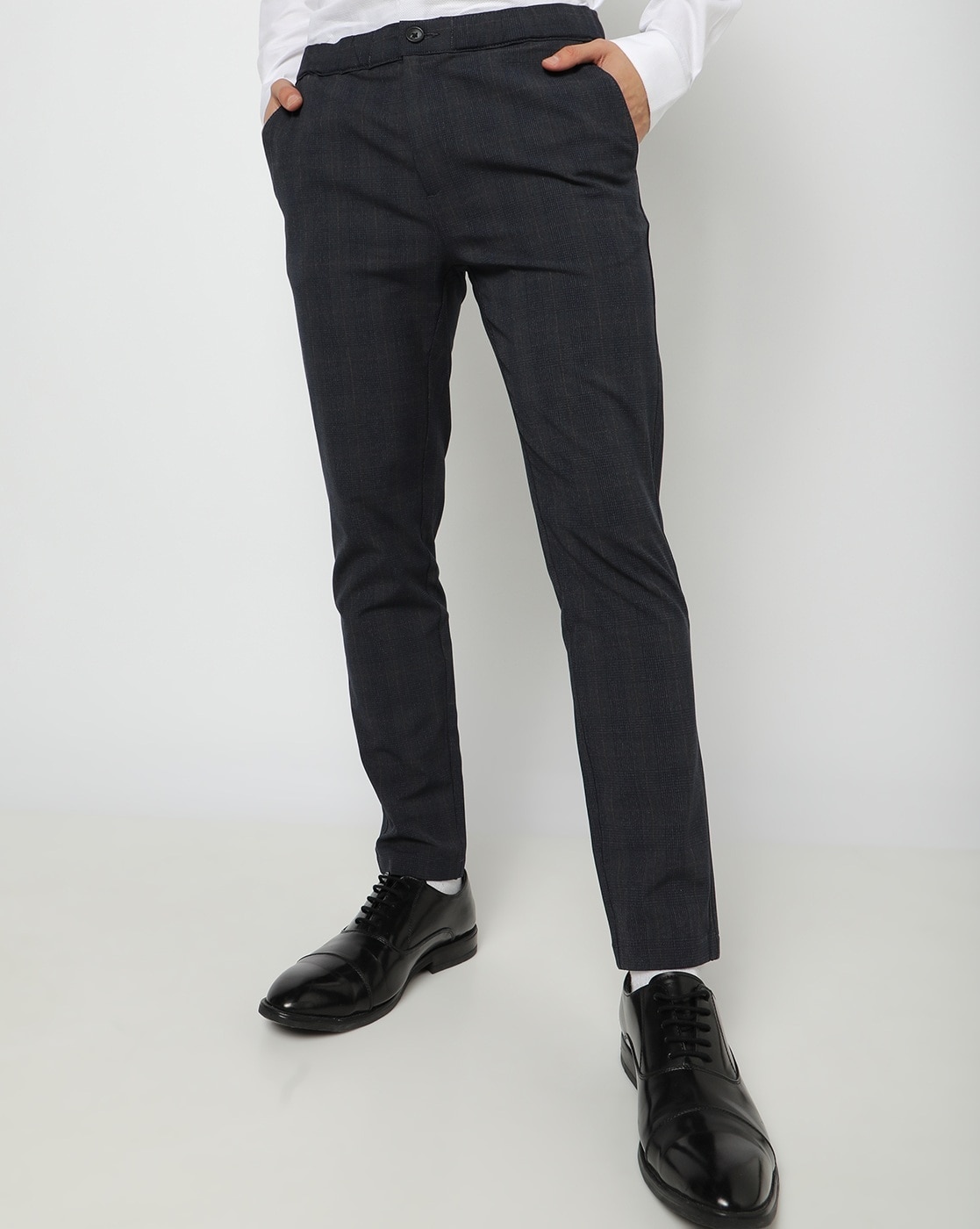Buy Silver Trousers & Pants for Men by Mozzo Online | Ajio.com