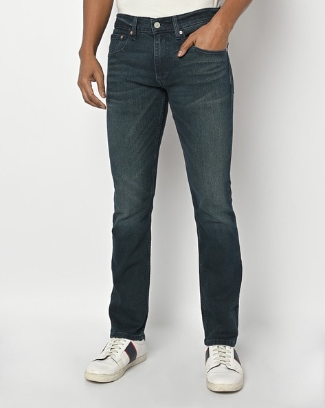 Mid-Wash Skinny Fit Jeans with Washwell