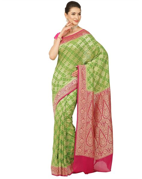 Zynah Pure Banarasi Woven Khaddi Georgette Saree with Antique Zari Wea –  ZynahDesign