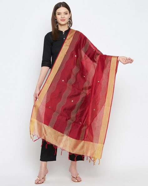 Striped Dupatta with Tassels Price in India
