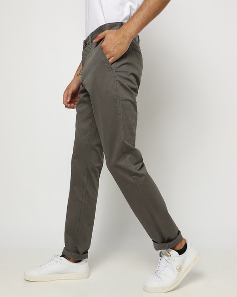 Boys Dark Grey Adjustable Waist Slim Leg School Trousers | New Look