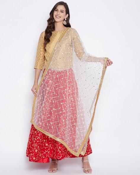 Embellished Net Dupatta Price in India