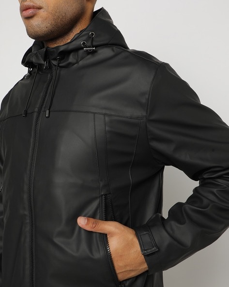 Men's Racer Jacket In Black Matte Leather - Thursday Boot Company