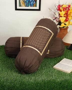 Set of 2 Embroidered Bolster Covers
