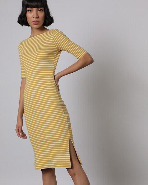 Mustard clearance sheath dress