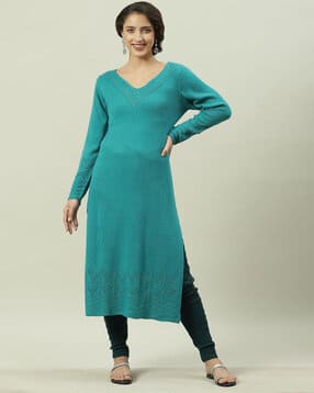 biba Solid Straight Kurta-picture-11