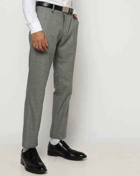 Super Slim Phoenix Formal Charcoal Solid Trouser - Silas