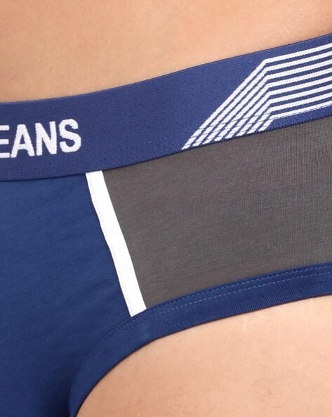 Panelled Low-Rise Briefs with Elasticated Waistband