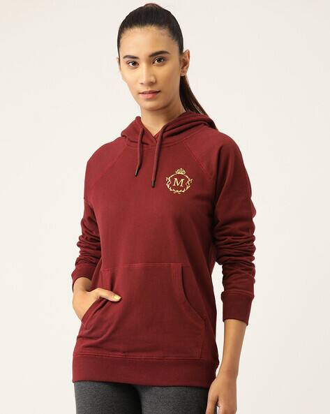 Buy Maroon Sweatshirt Hoodies for Women by Mabish By Sonal Jain
