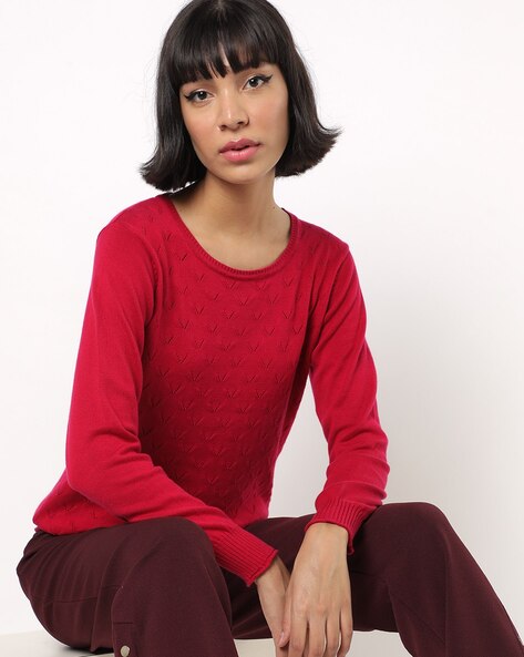 Dark red clearance women's sweater