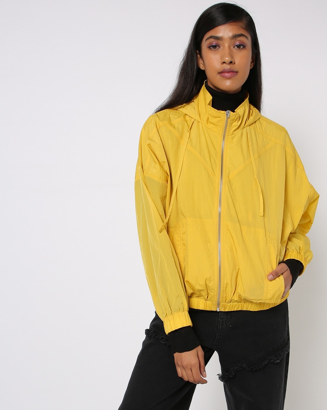 Yellow sales windbreaker womens