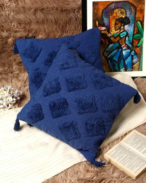 Blue hotsell textured cushions