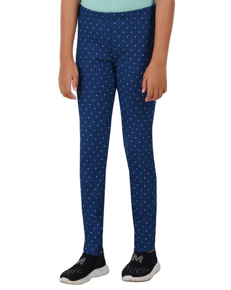 Buy Navy Blue Leggings for Girls by COC COLOURS OF COTTON Online