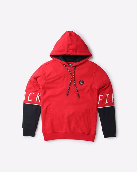 Buy Red u0026 Black Sweatshirts u0026 Hoodie for Boys by YB DNMX Online | Ajio.com