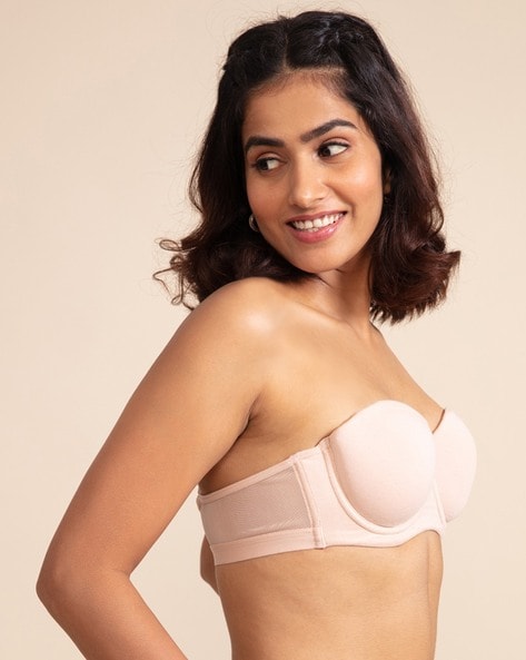 Padded Breathable Cotton Strapless Bra