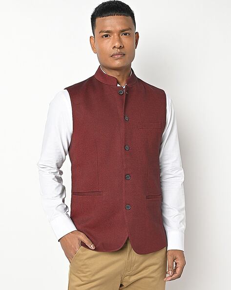 Maroon waistcoat sale