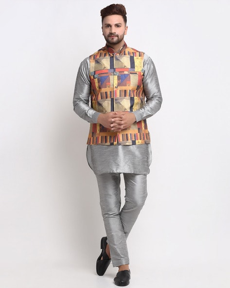 Buy D.Dot Men Multicolor Cotton Nehru Jacket - 44 Online at Best Prices in  India - JioMart.