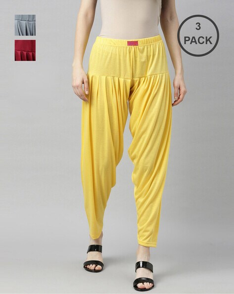 Pack of 3 Patiala Pant with Elasticated Waist Price in India