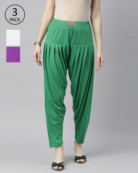 Pack of 3 Solid Patiala Pant Price in India