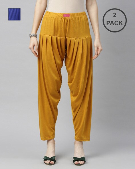 Pack of 2 Patiala Pants with Elasticated Waist Price in India